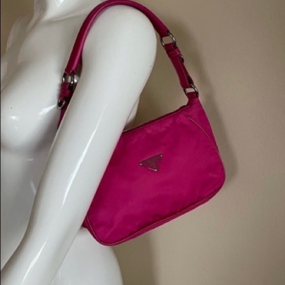 Prada Dresses & Skirts - Auth vintage pink Prada nylon mini pochette bag